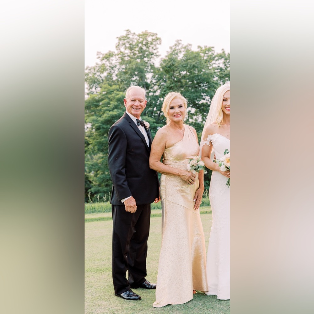 Gold One Shoulder Gown / Black Tie